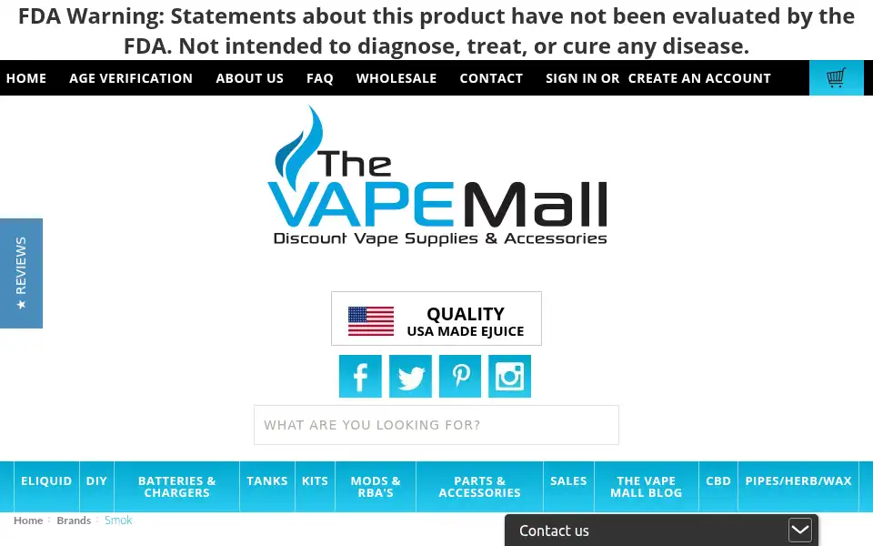 Screenshot of thevapemall.com