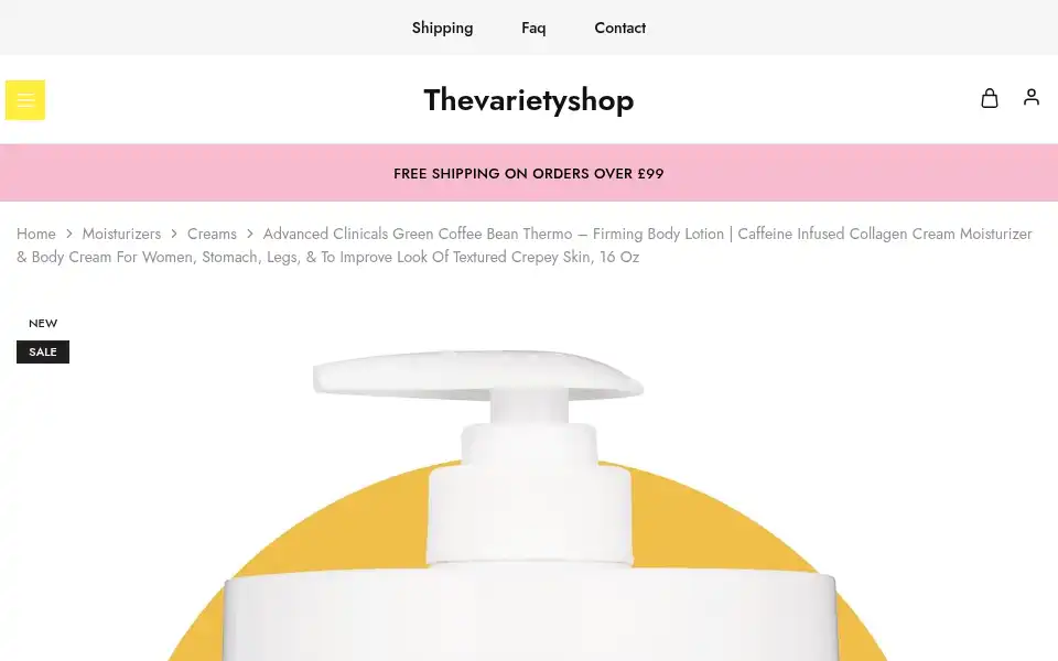 Screenshot of thevarietyshop.co.uk