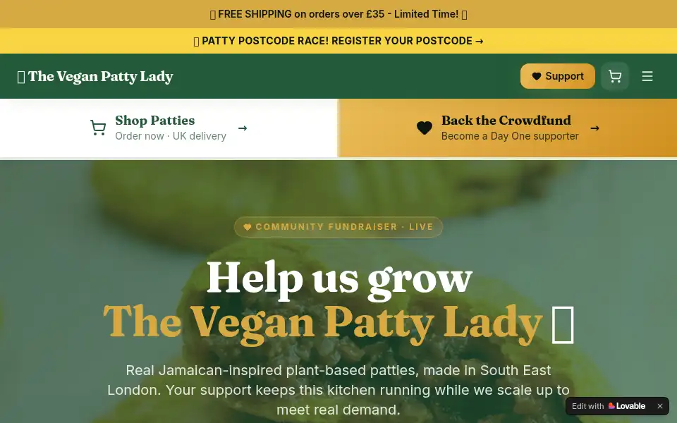 Screenshot of theveganpattylady.co.uk