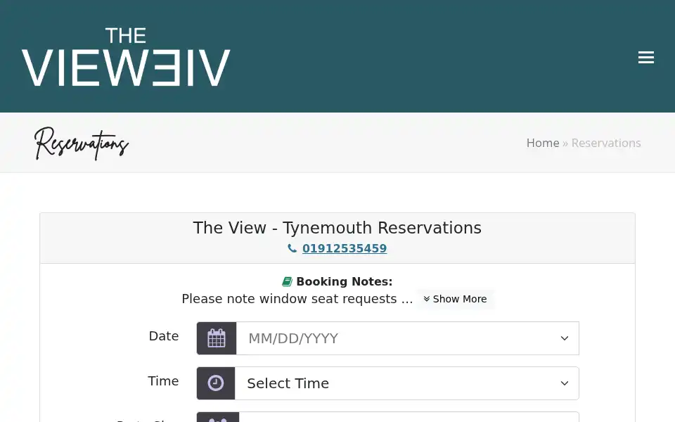 Screenshot of theviewtynemouth.co.uk