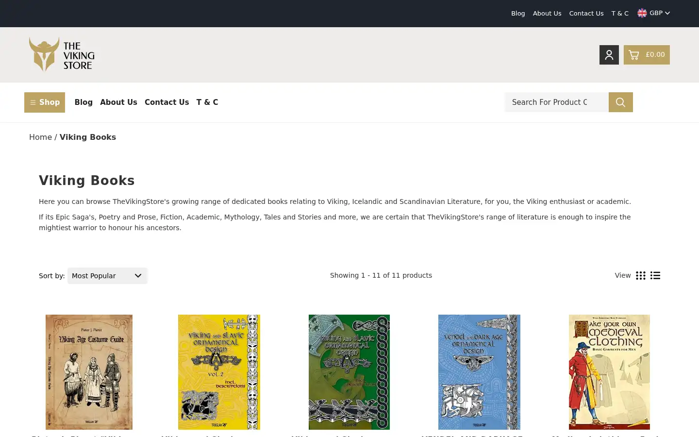 Screenshot of thevikingstore.co.uk