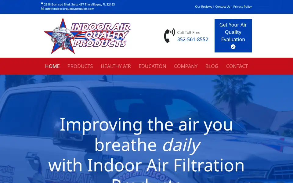 Screenshot of thevillagesindoorairquality.com