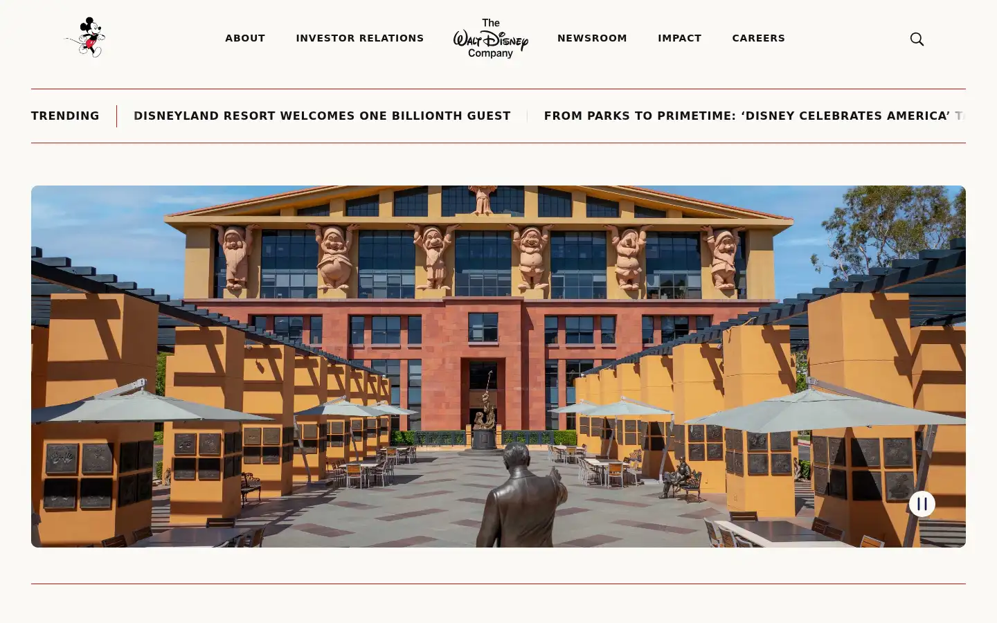 Screenshot of thewaltdisneycompany.com