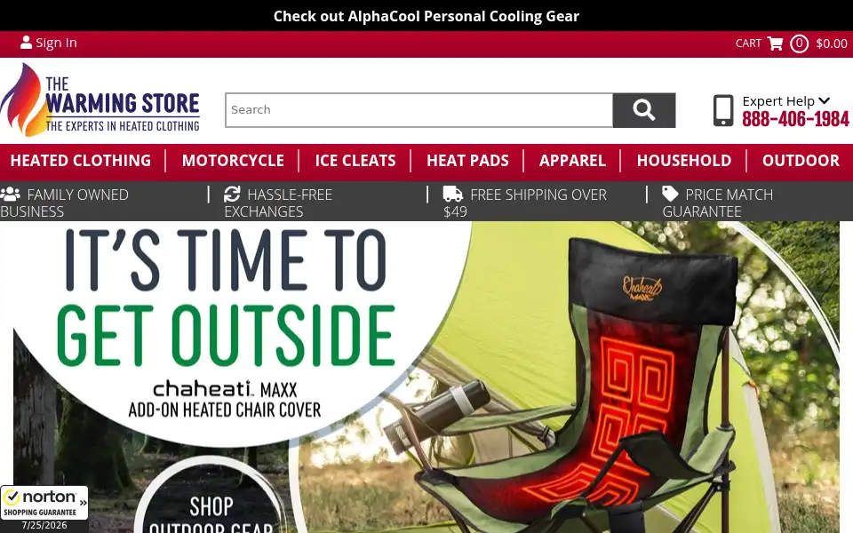 Screenshot of thewarmingstore.com