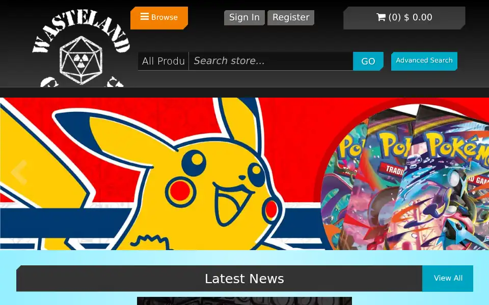 Screenshot of thewastelandgaming.com
