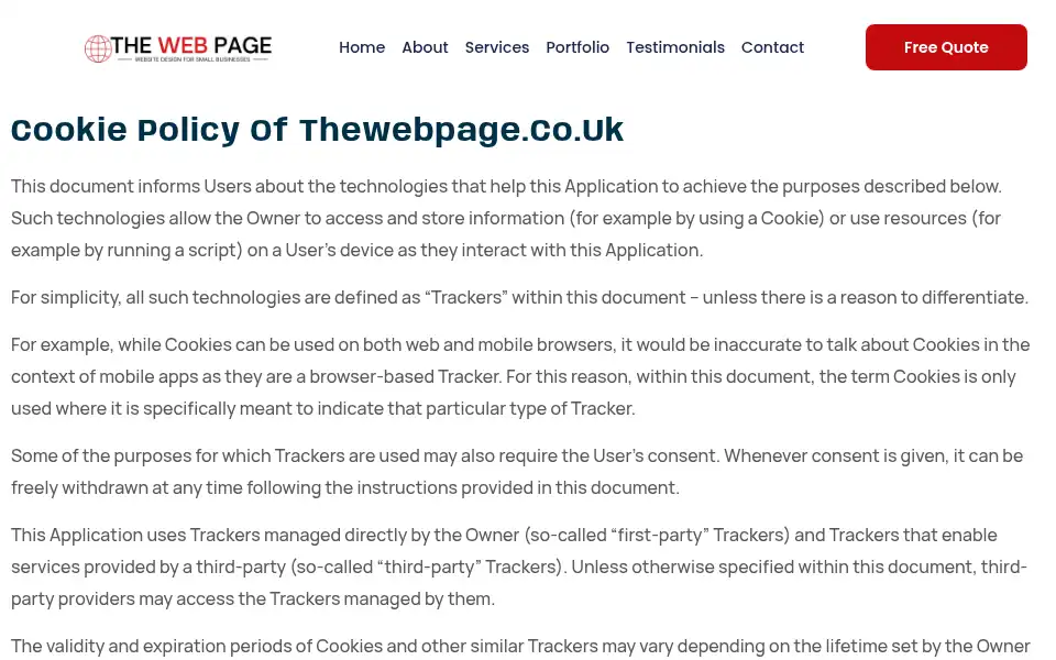 Screenshot of thewebpage.co.uk