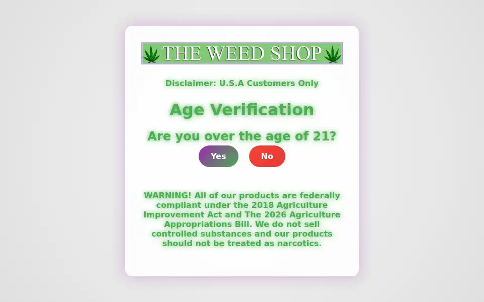 Screenshot of theweedshop.site