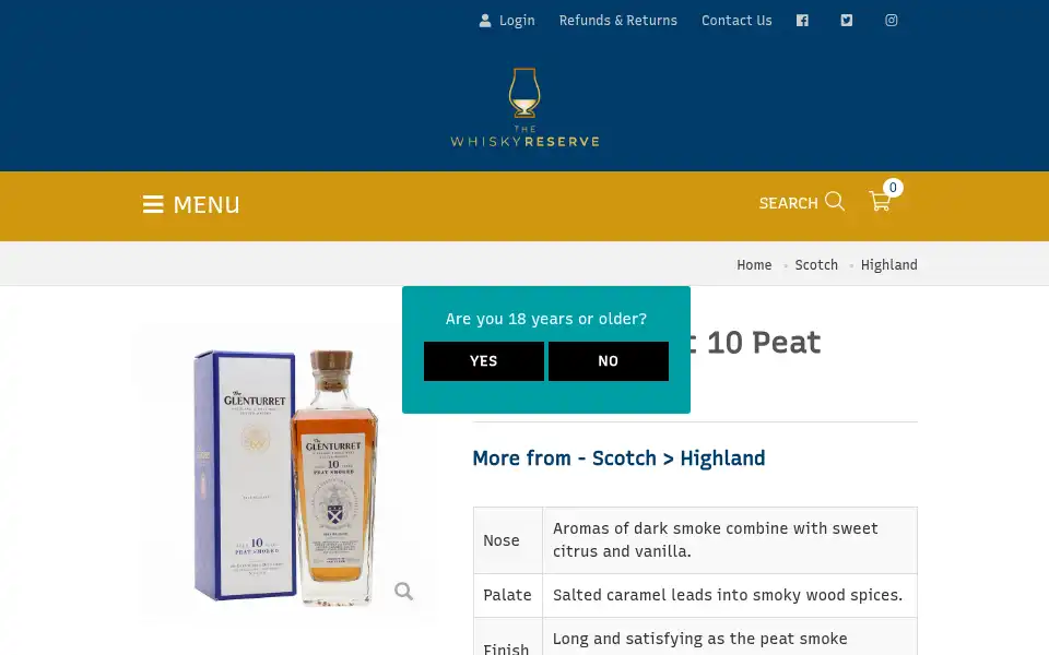 Screenshot of thewhiskyreserve.co.uk