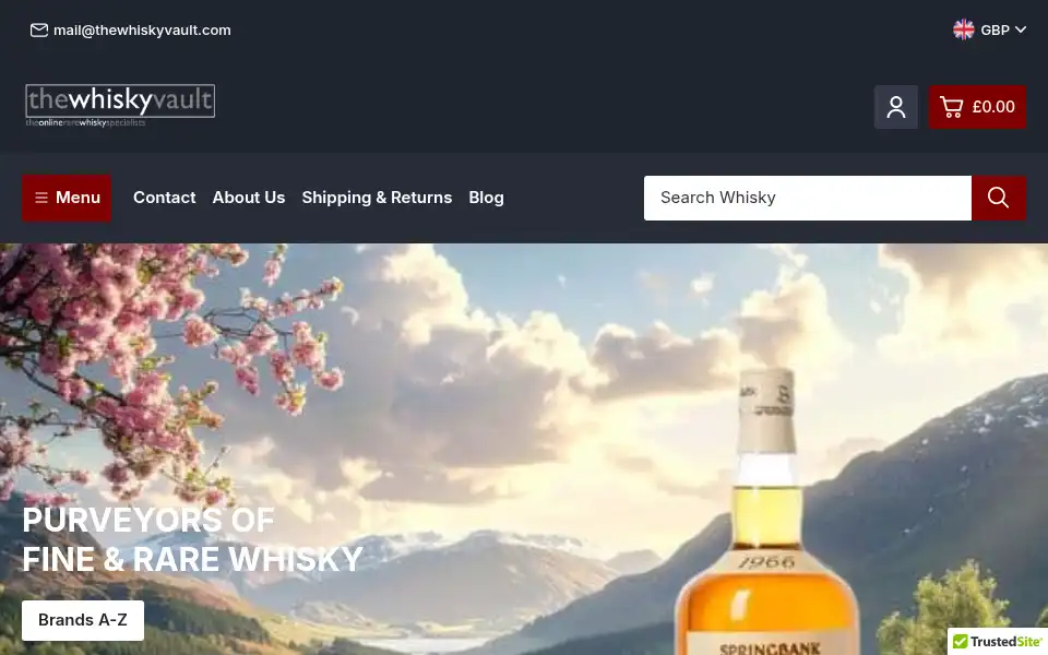 Screenshot of thewhiskyvault.com