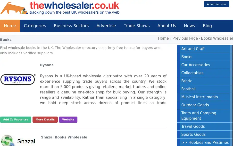 Screenshot of thewholesaler.co.uk