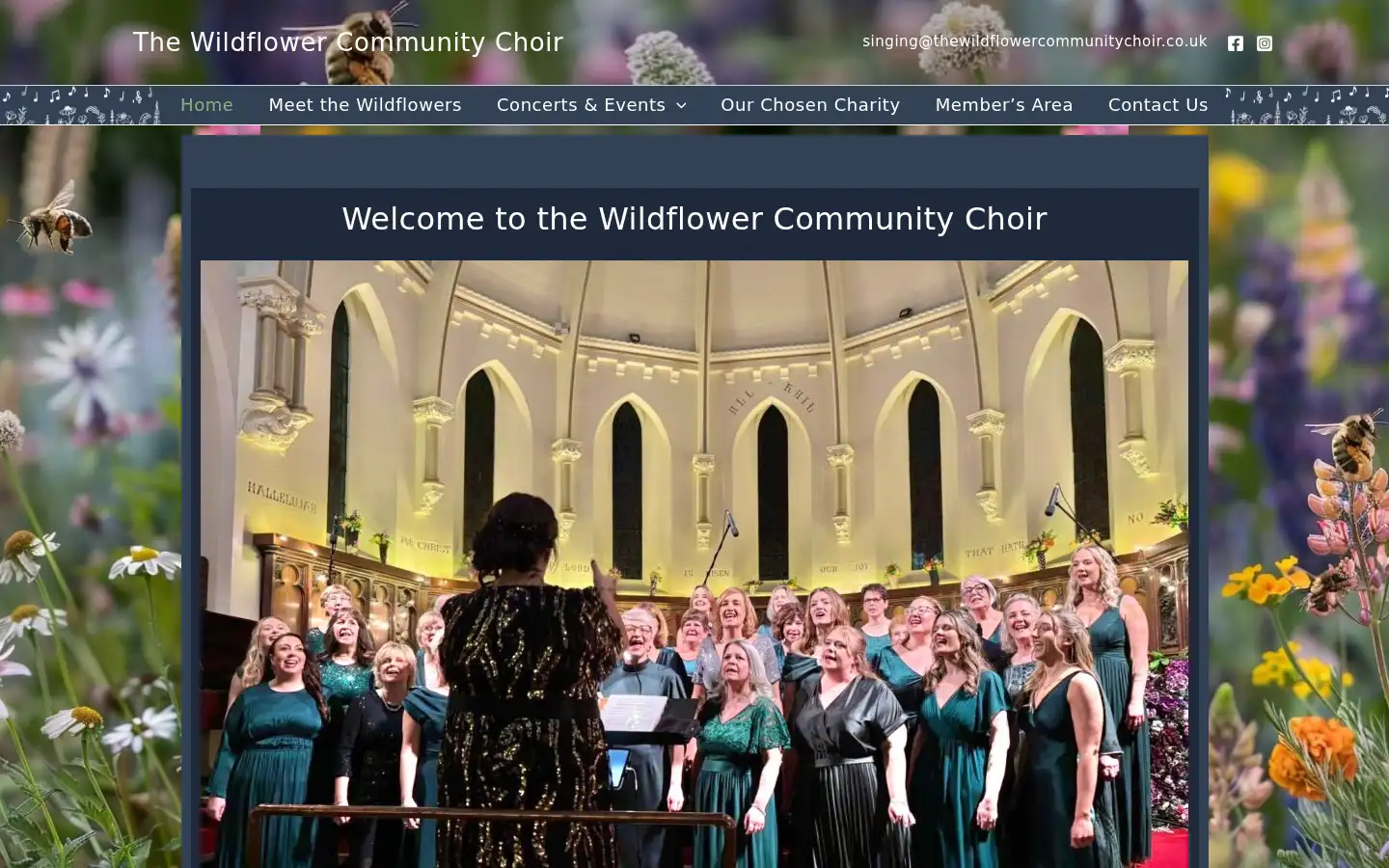 Screenshot of thewildflowercommunitychoir.co.uk
