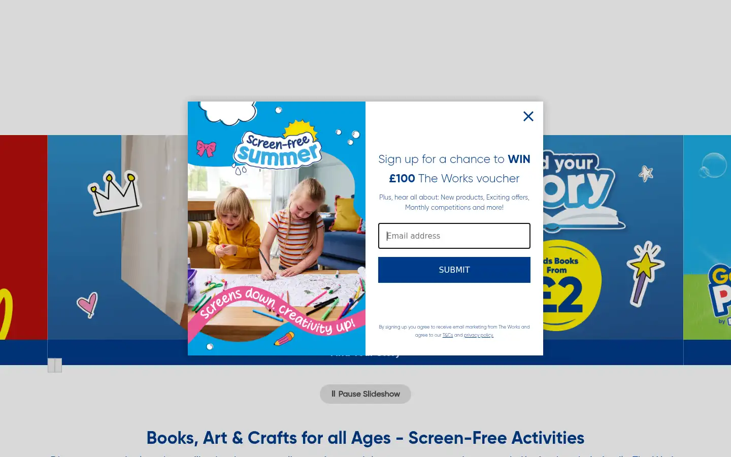 Screenshot of theworks.co.uk