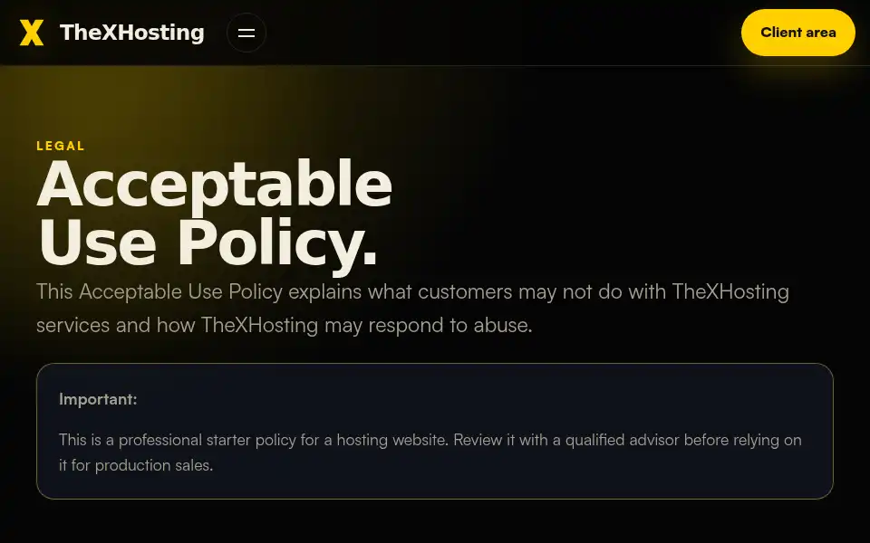 Screenshot of thexhosting.com