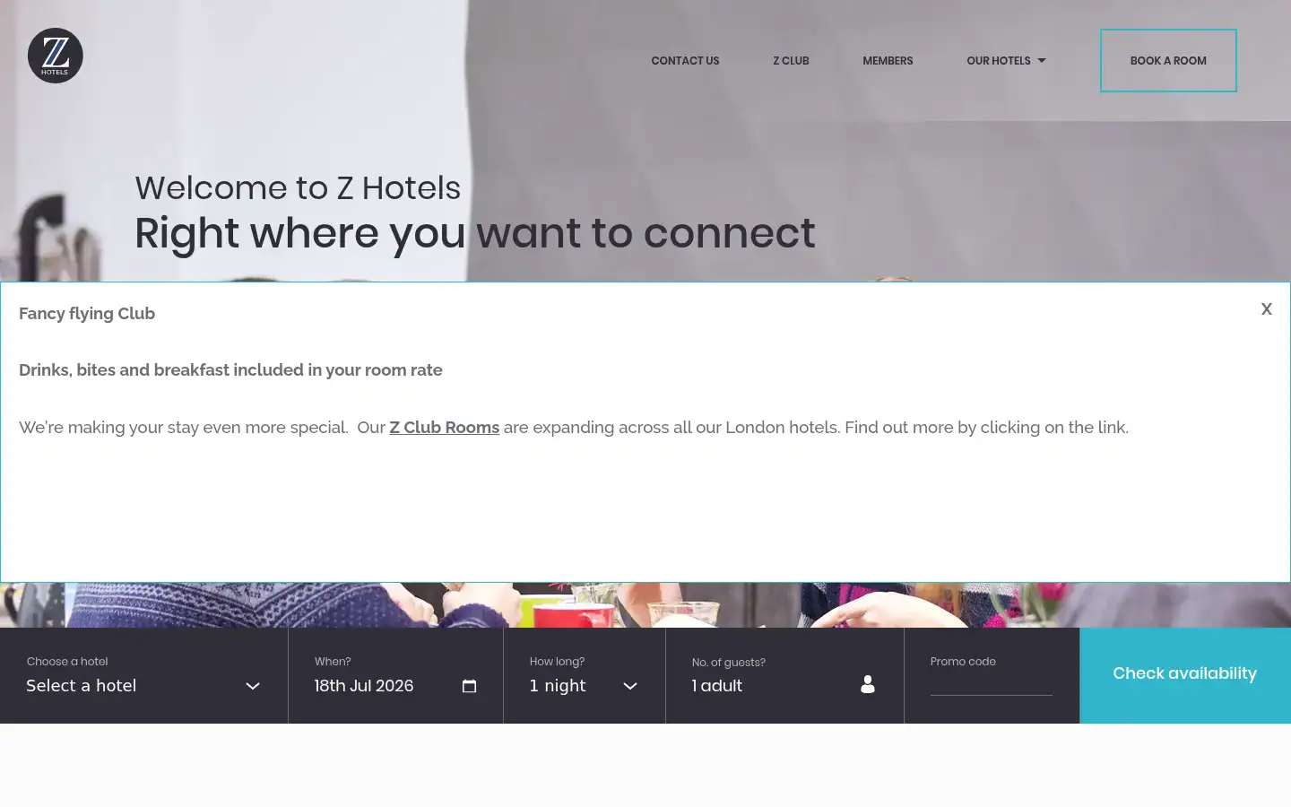 Screenshot of thezhotels.com