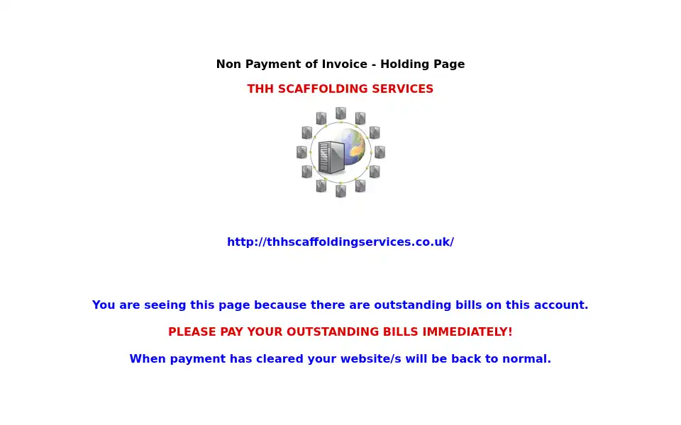 Screenshot of thhscaffoldingservices.co.uk