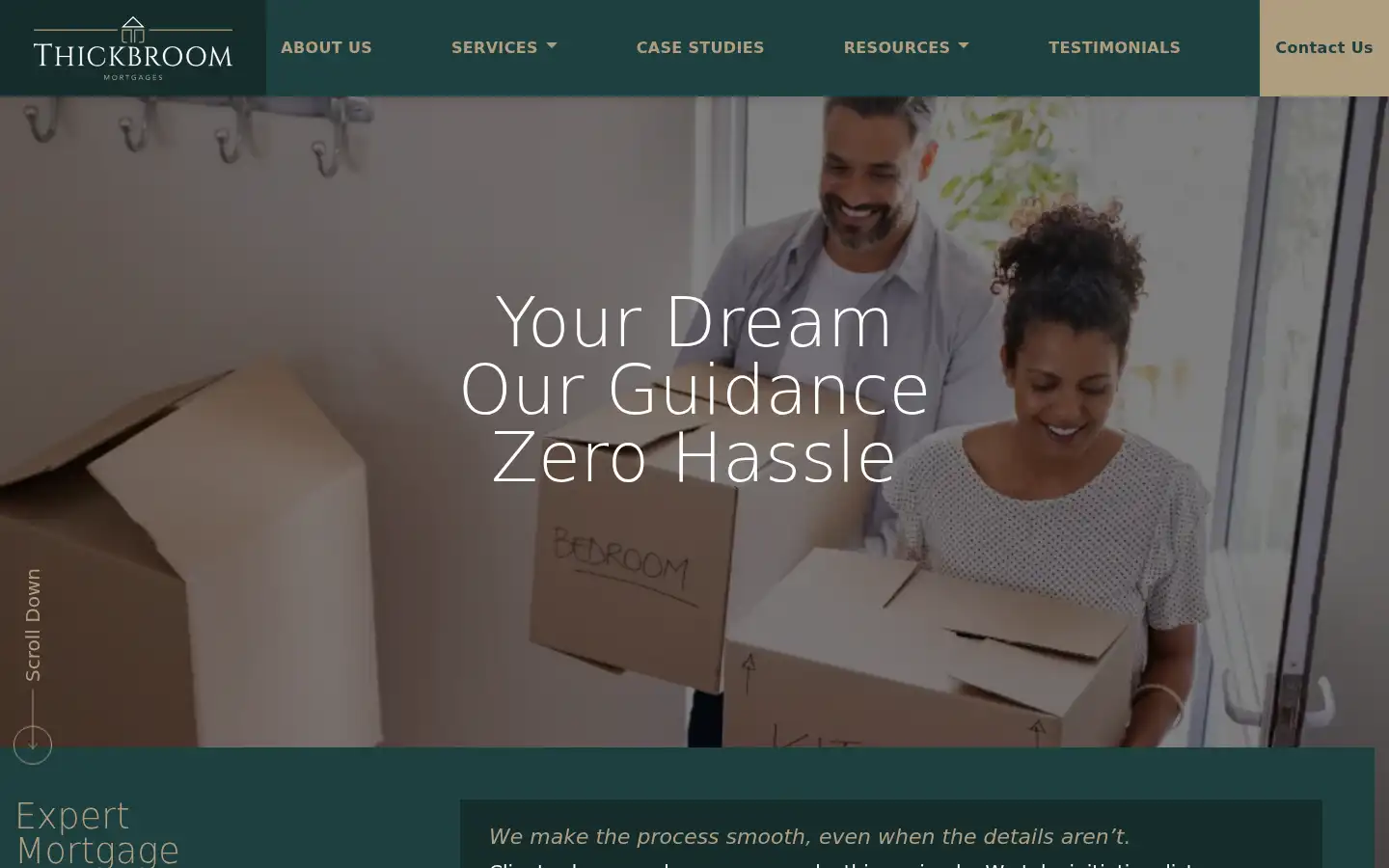 Screenshot of thickbroom-mortgages.co.uk