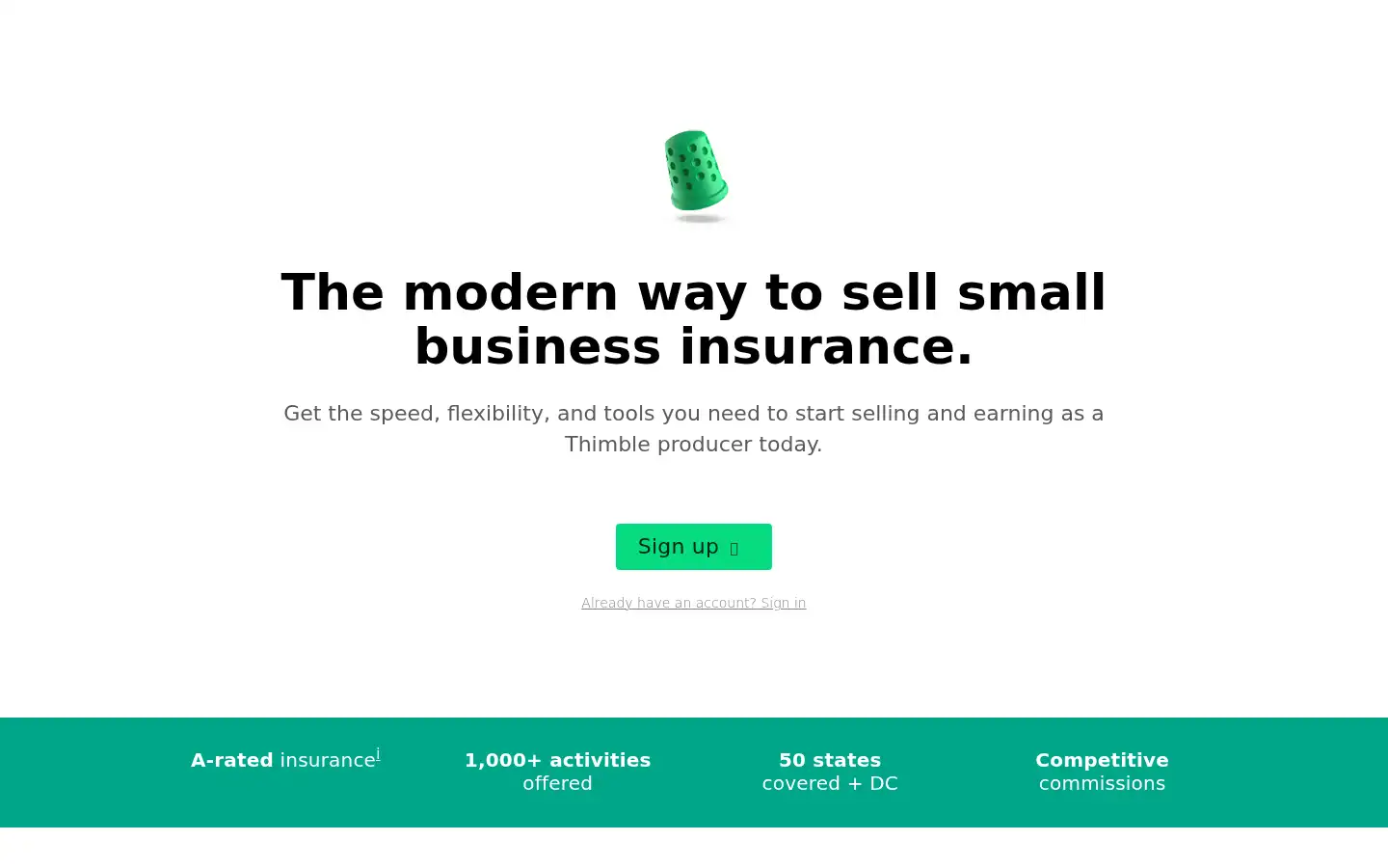 Screenshot of thimble.com