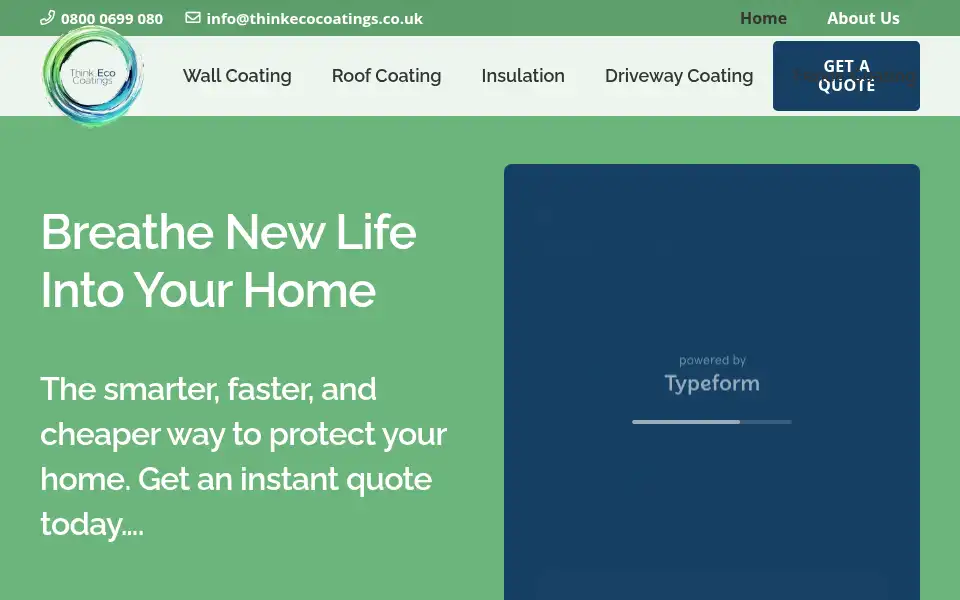 Screenshot of thinkecocoatings.co.uk
