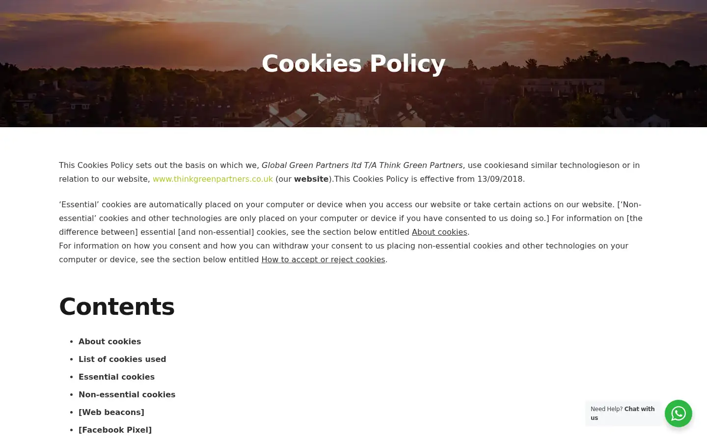 Screenshot of thinkgreenpartners.co.uk