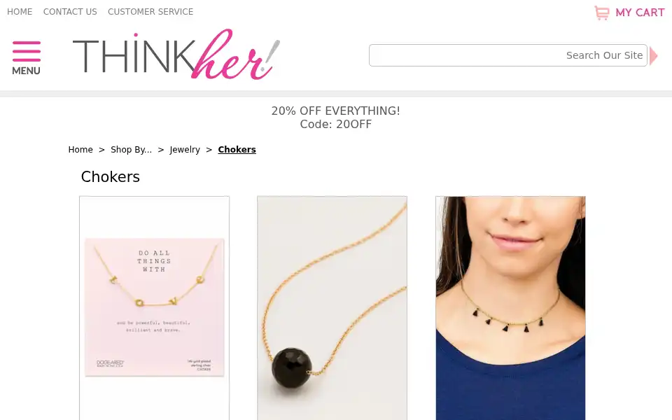 Screenshot of thinkher.com