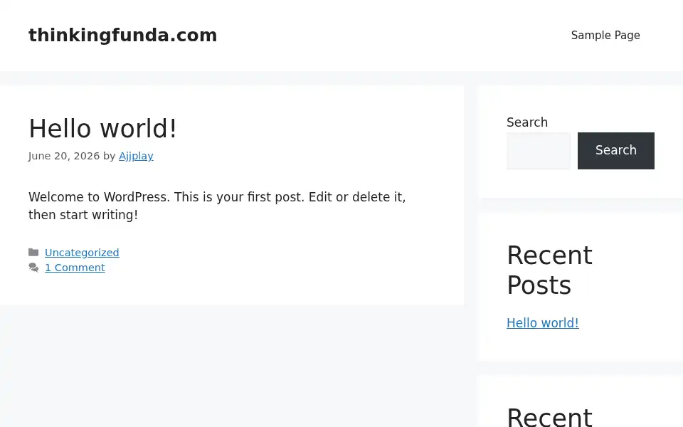 Screenshot of thinkingfunda.com