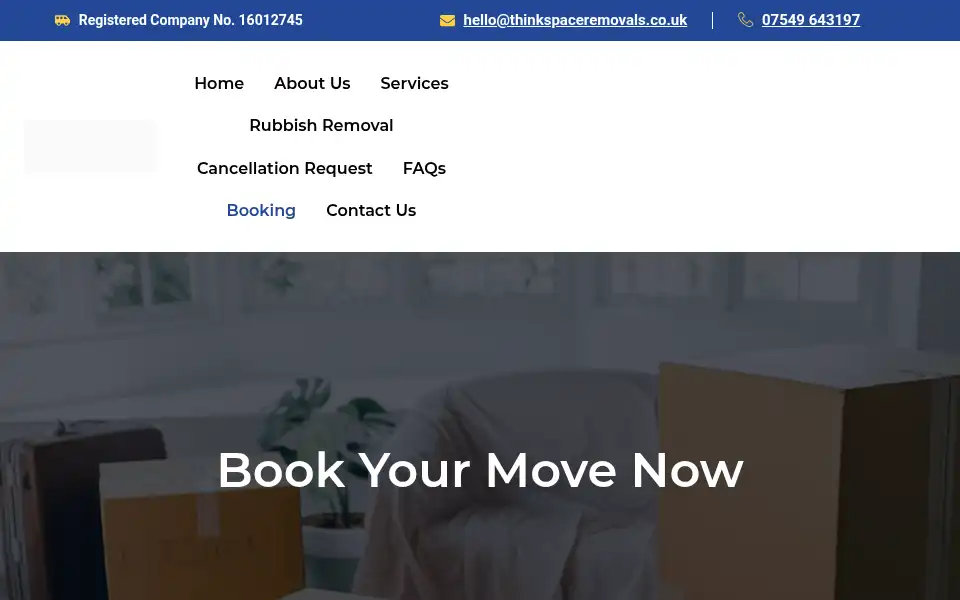 Screenshot of thinkspaceremovals.co.uk