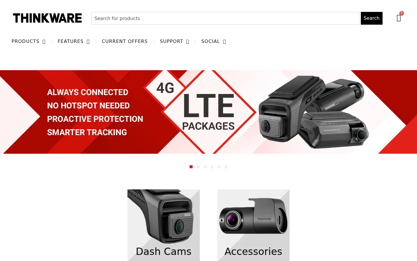 Screenshot of thinkwaredashcam.eu