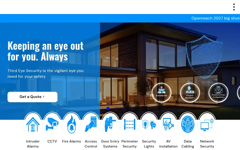 Screenshot of thirdeyesecurity.co.uk