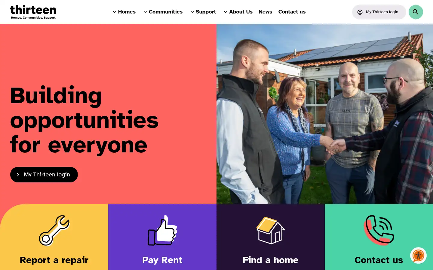 Screenshot of thirteengroup.co.uk