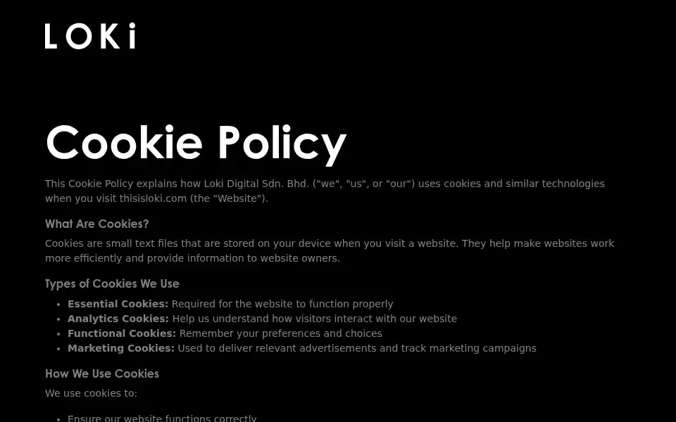 Screenshot of thisisloki.com