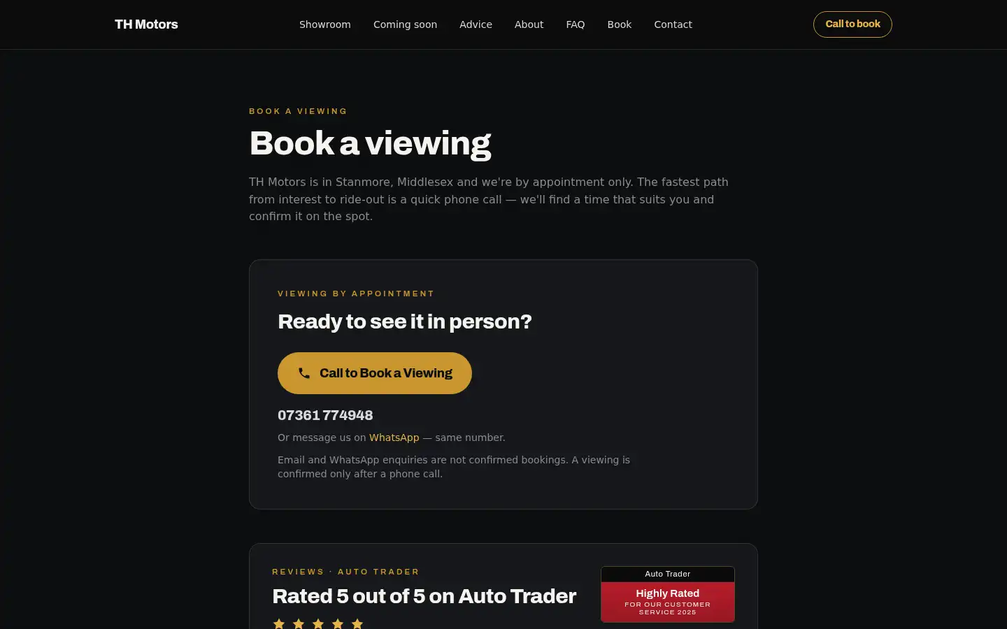 Screenshot of thmotorcycles.com