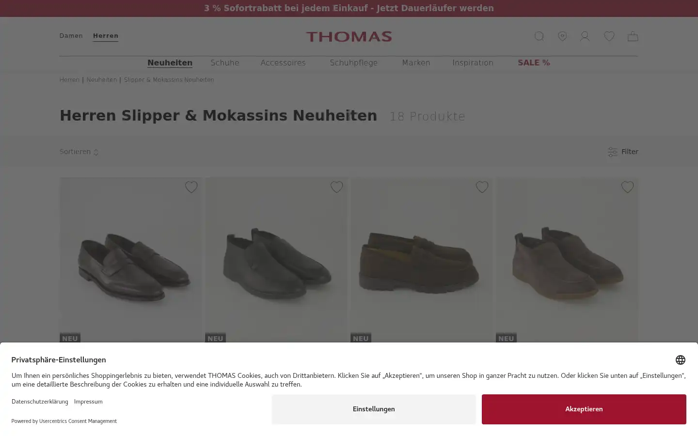 Screenshot of thomas-schuhe.de