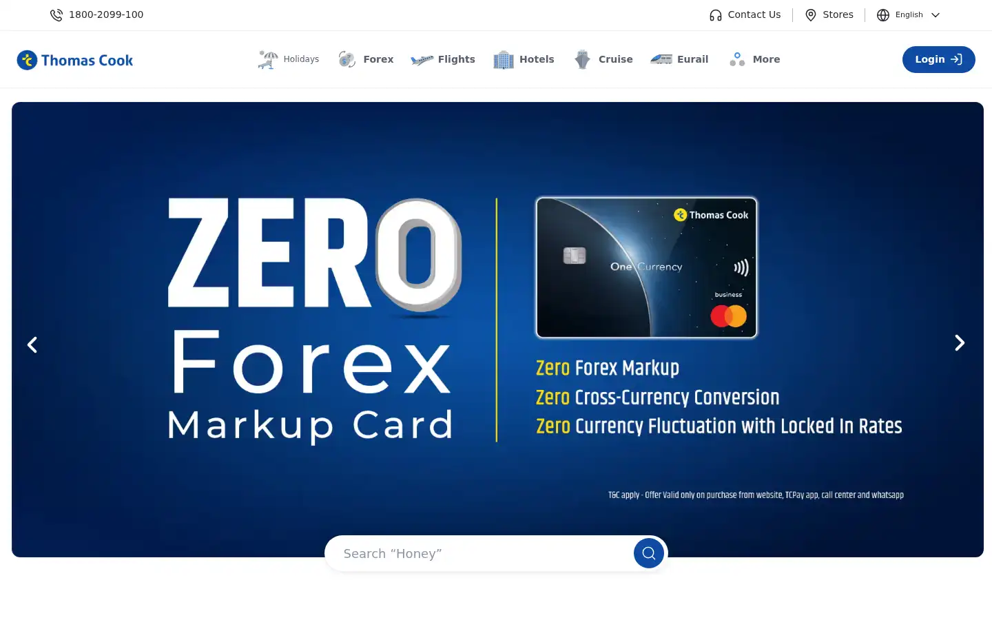 Screenshot of thomascook.in