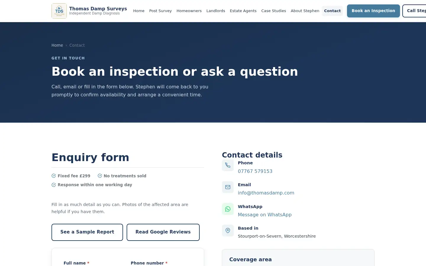 Screenshot of thomasdamp.com