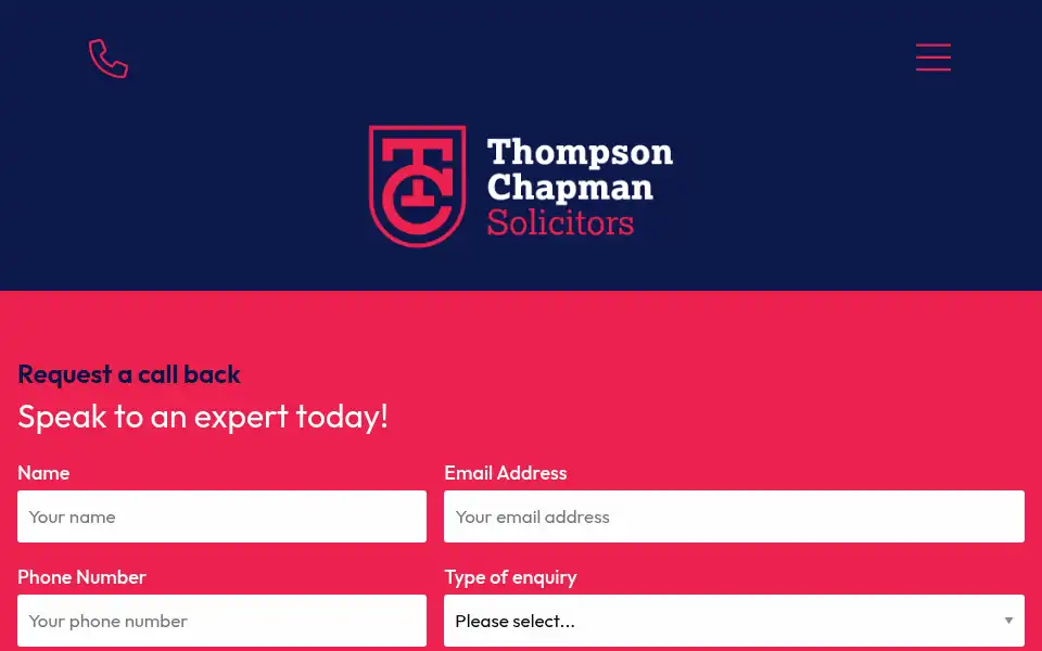 Screenshot of thompsonchapman.co.uk