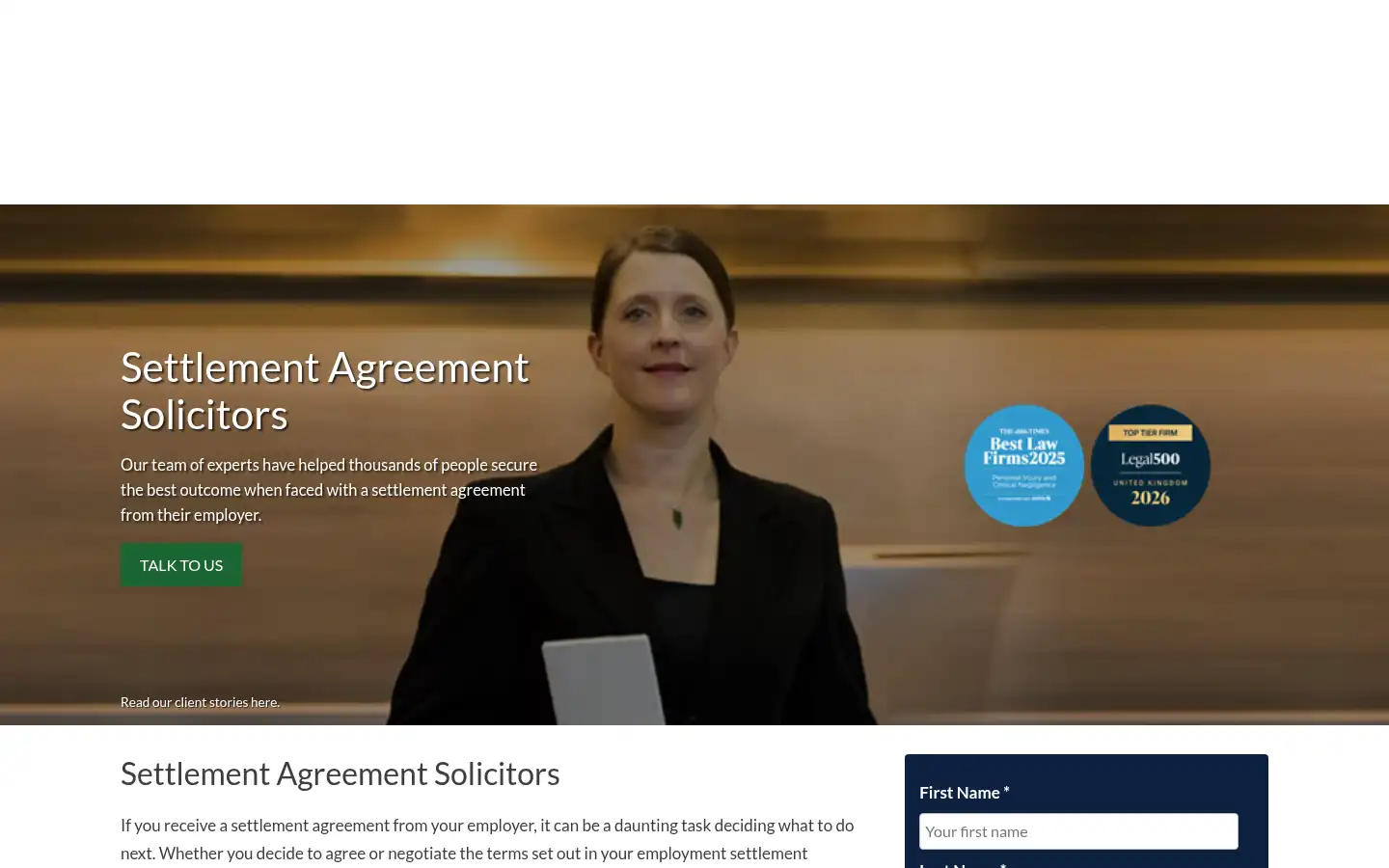 Screenshot of thompsons.law