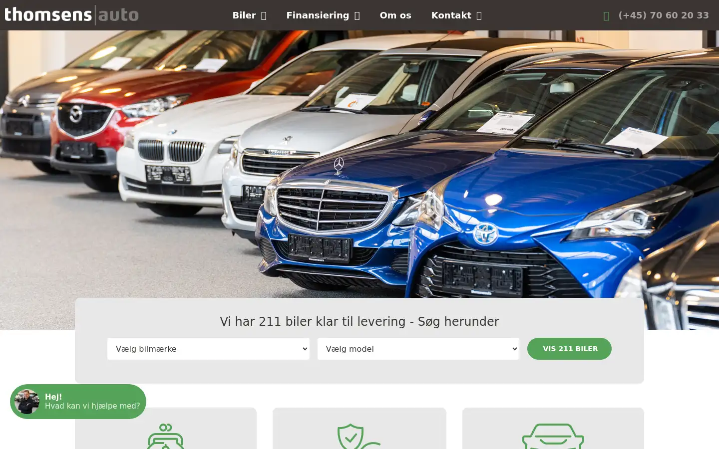 Screenshot of thomsens-auto.dk