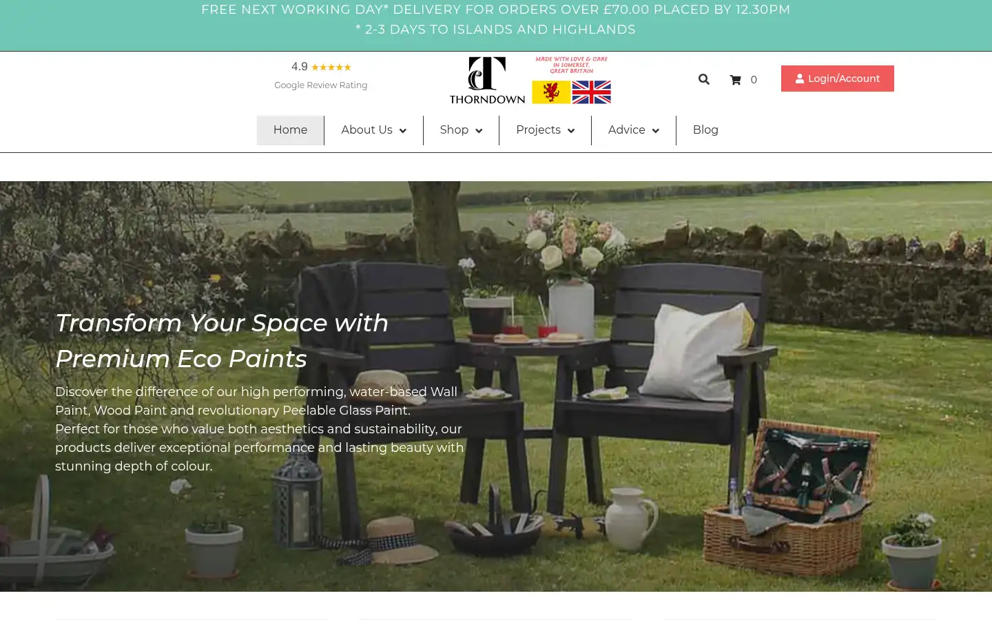 Screenshot of thorndown.co.uk