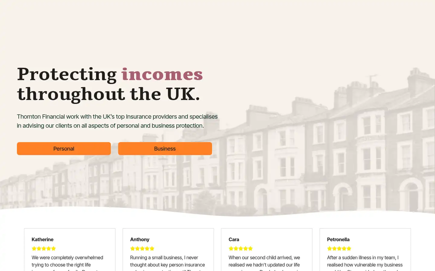 Screenshot of thorntonfinancial.co.uk