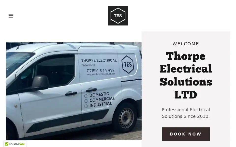 Screenshot of thorpeelec.co.uk