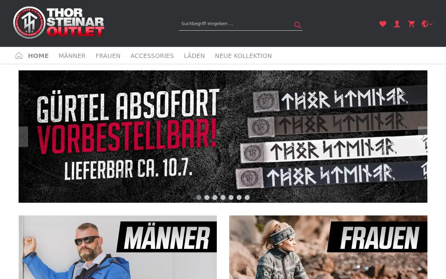 Screenshot of thorsteinar-outlet.de