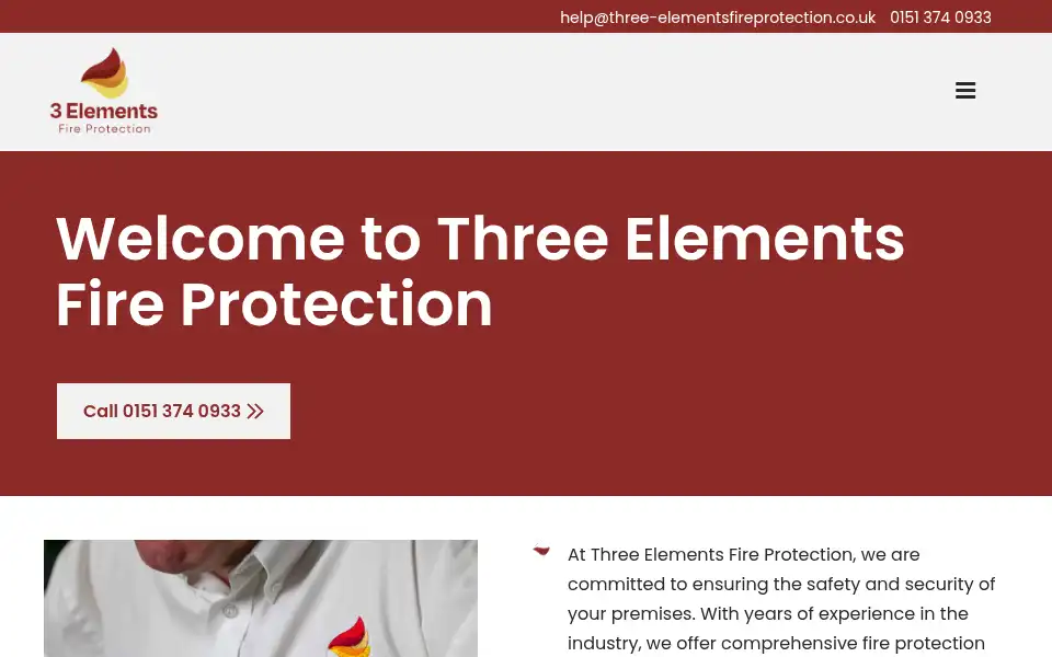 Screenshot of three-elementsfireprotection.co.uk