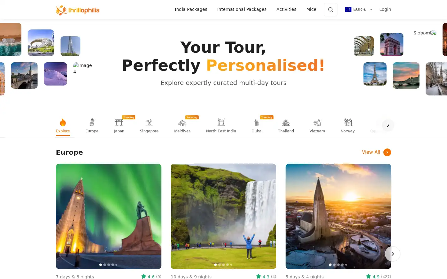Screenshot of thrillophilia.com
