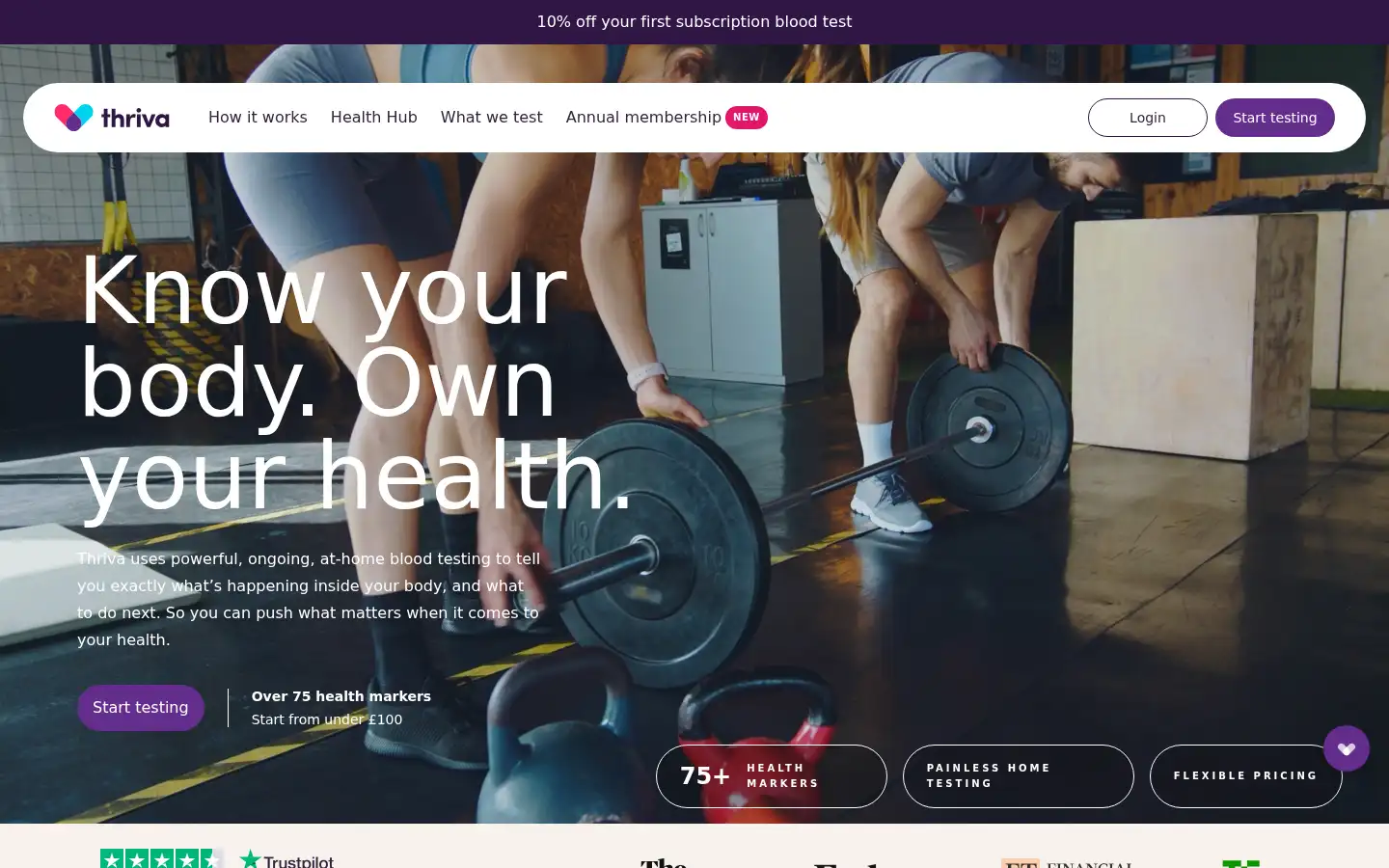 Screenshot of thriva.co