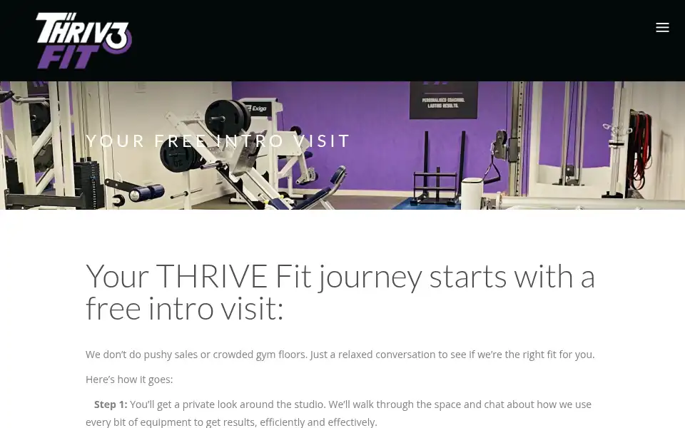 Screenshot of thrivefit.co.uk