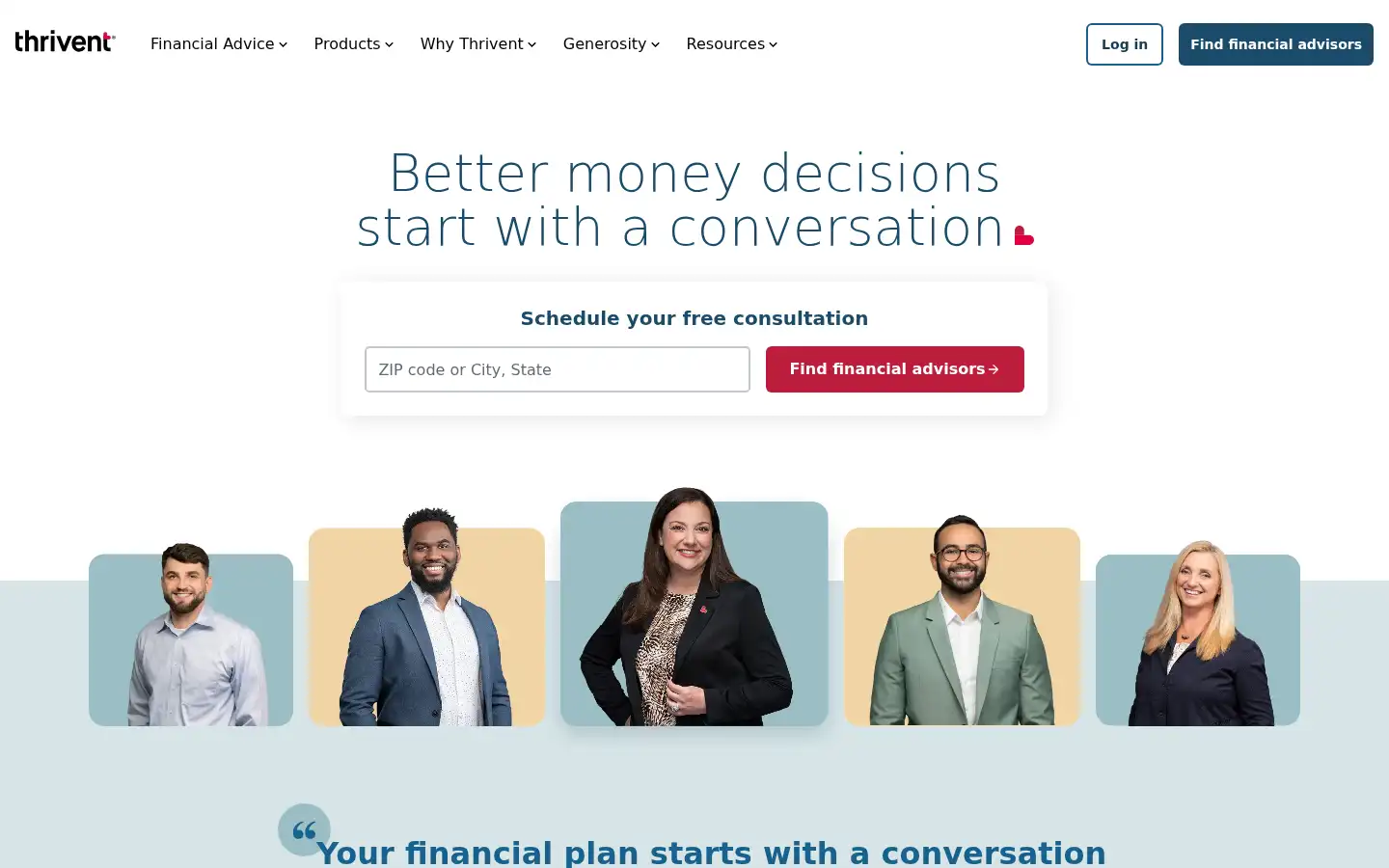 Screenshot of thrivent.com