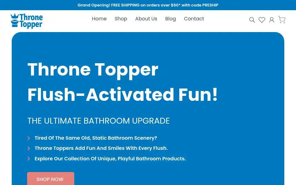 Screenshot of thronetopper.com