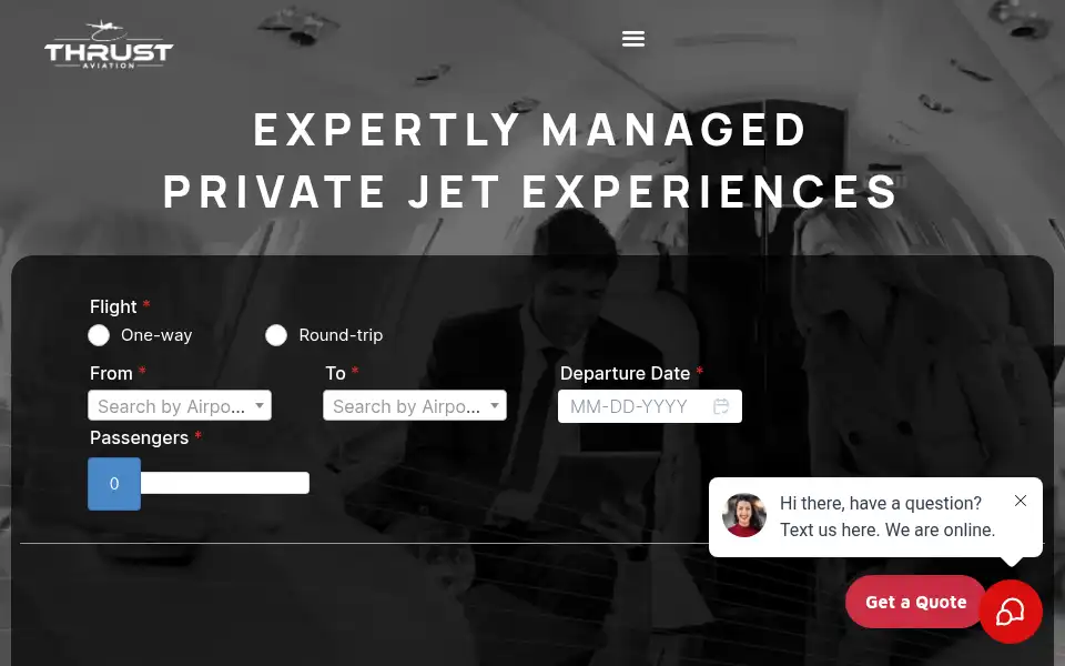 Screenshot of thrust-aviation.com