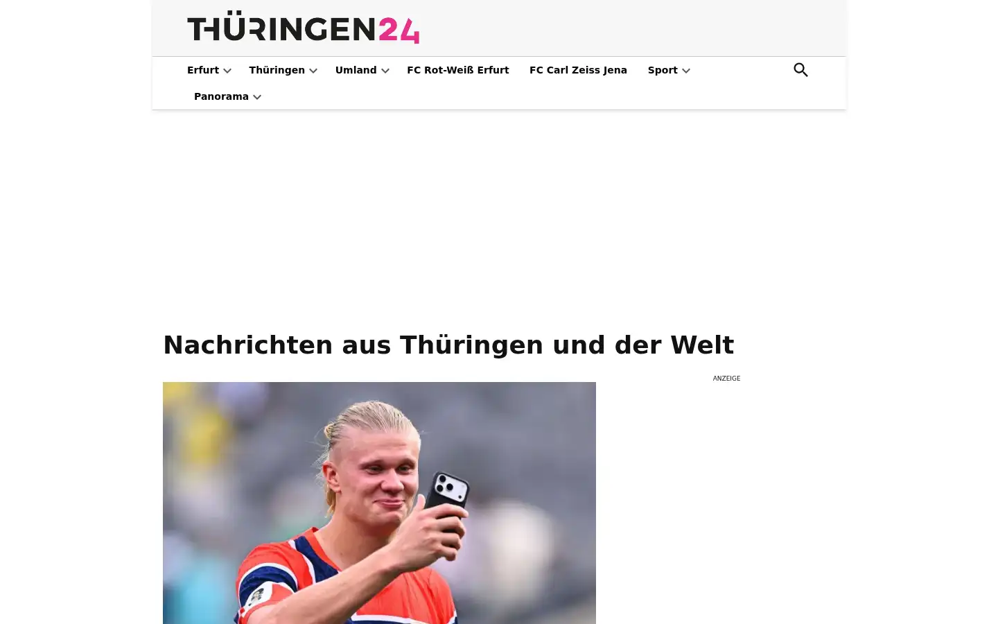 Screenshot of thueringen24.de