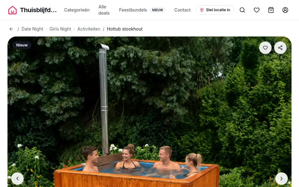 Screenshot of thuisblijfdeals.nl